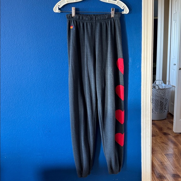 Aviator Nation Gray Heart Sweatpants - Picture 1 of 4